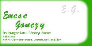 emese gonczy business card